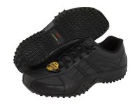 New Skechers Work Athletic Loafers for Men - Rockland - Systemic - Black Leather On Sale